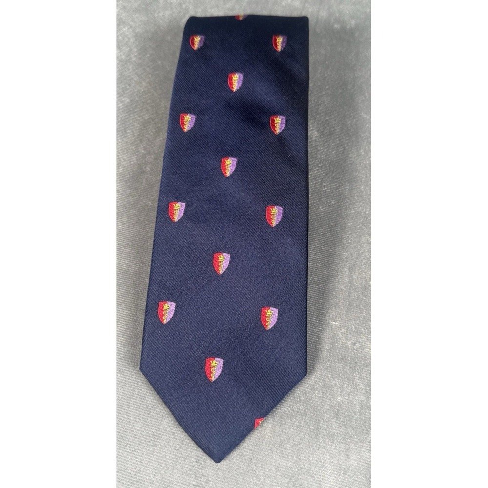 Ben Silver RAMC Tie Royal Army Medical Corps English Silk Navy Red Purple Crest